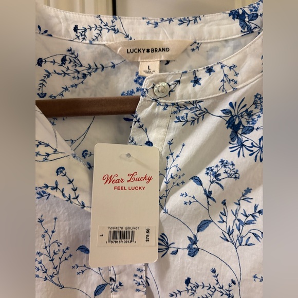Lucky Brand Blue Floral Button Down Shirt - Picture 4 of 4